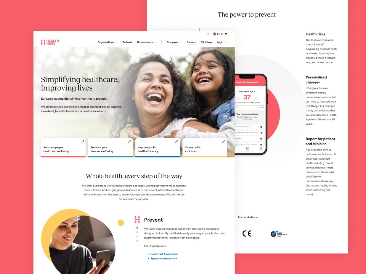 HealthHero portfolio hero