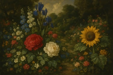 a painting of flowers
