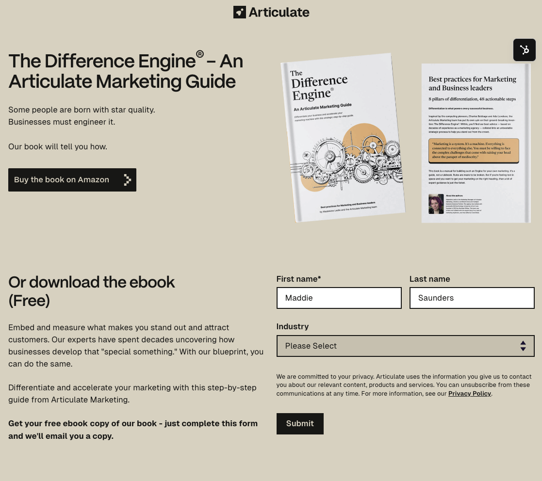 Difference Engine landing page