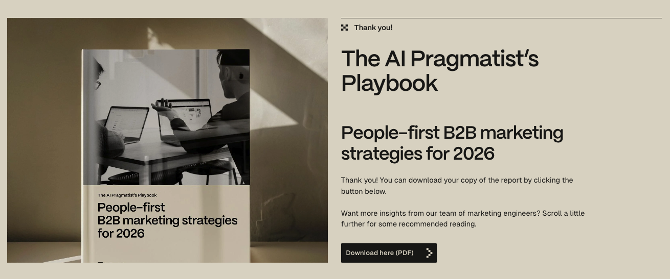 AI Pragmatist Playbook thank you page